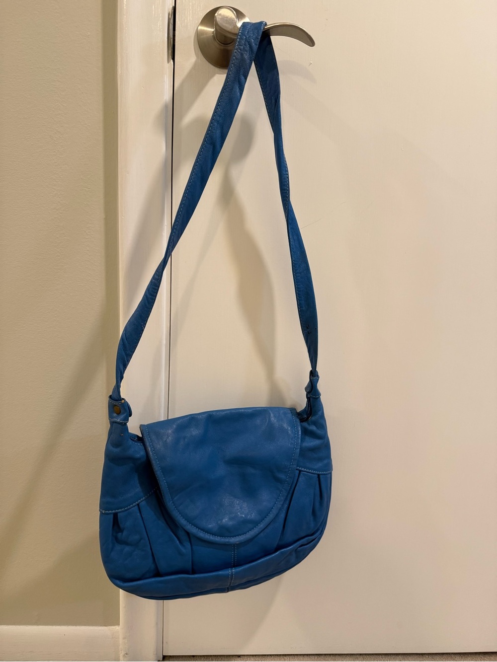 Turquoise  Leather Crossbody Bag